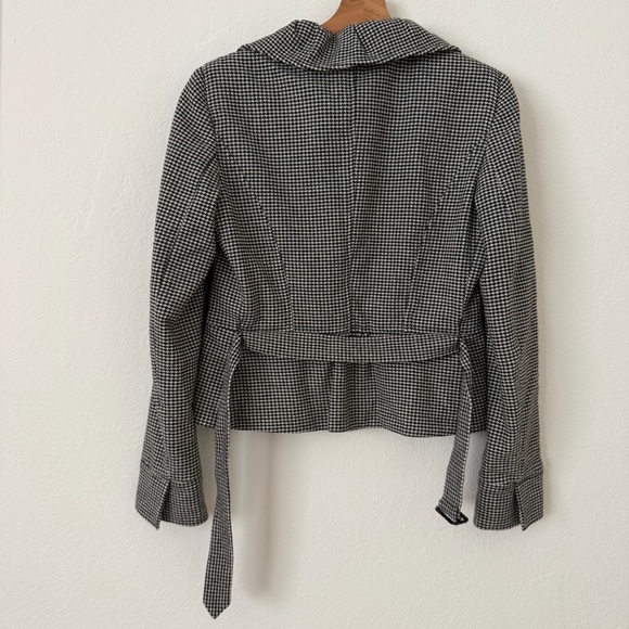 MaxMara Weekend Clueless Wool Blazer Jacket Skirt Set Size 8 Houndstooth Belted - Picture 6 of 16
